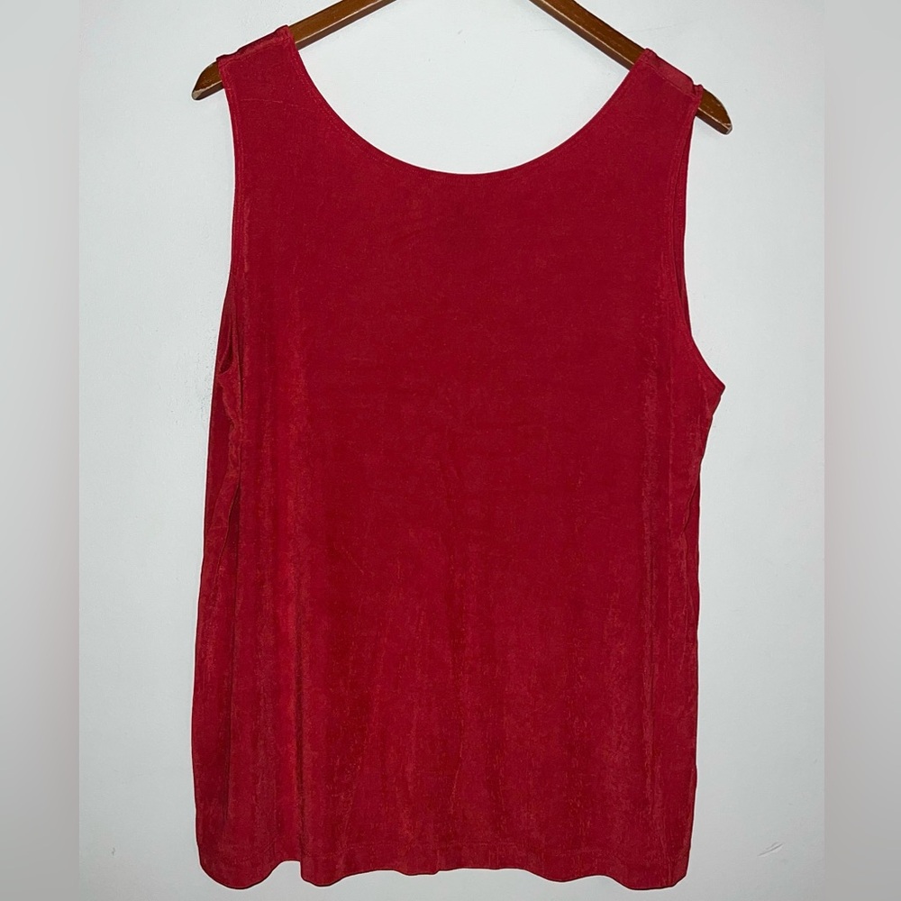 Travelers By Chico’s Red Slinky Knit Tank Top Sz XL